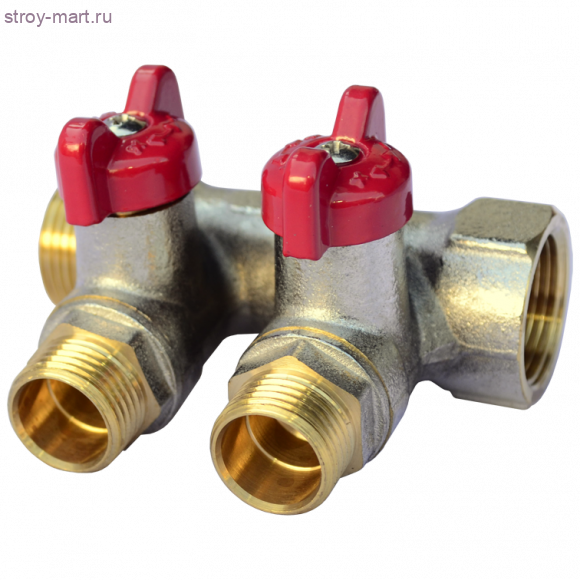 Коллектор латунь никель Ду 1х1/2 НР на 2 выхода Faro STC 5752 - 4606034008386 Коллектор латунь никель Ду 1х1/2 НР на 2 выхода Faro STC 5752 - 4606034008386