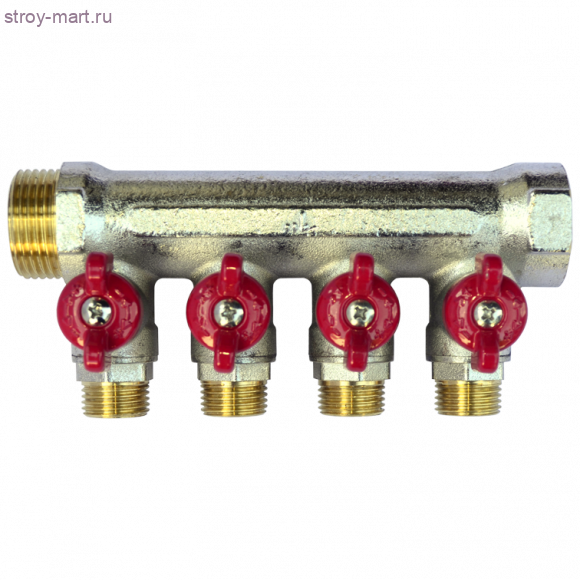 Коллектор латунь никель Ду 1х1/2 НР на 2 выхода Faro STC 5752 - 4606034008386 Коллектор латунь никель Ду 1х1/2 НР на 2 выхода Faro STC 5752 - 4606034008386