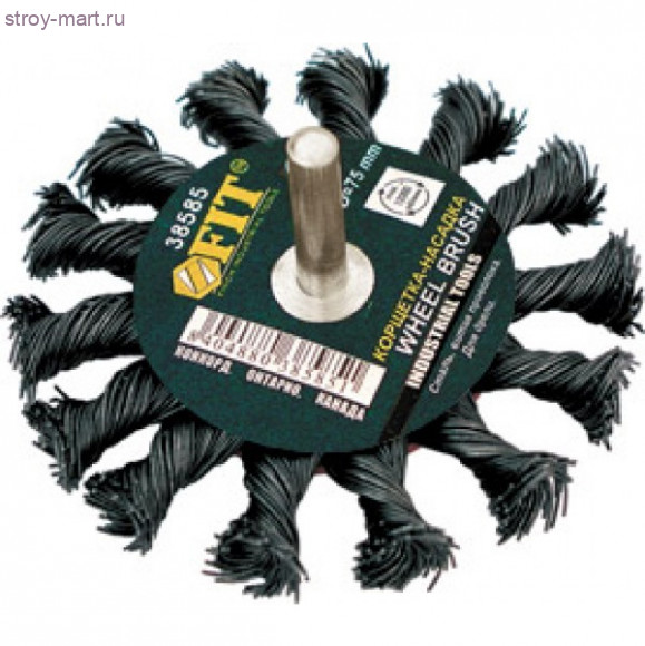 Корщетка FIT плоская для дрели 75мм витая / 38585 - С-000111021