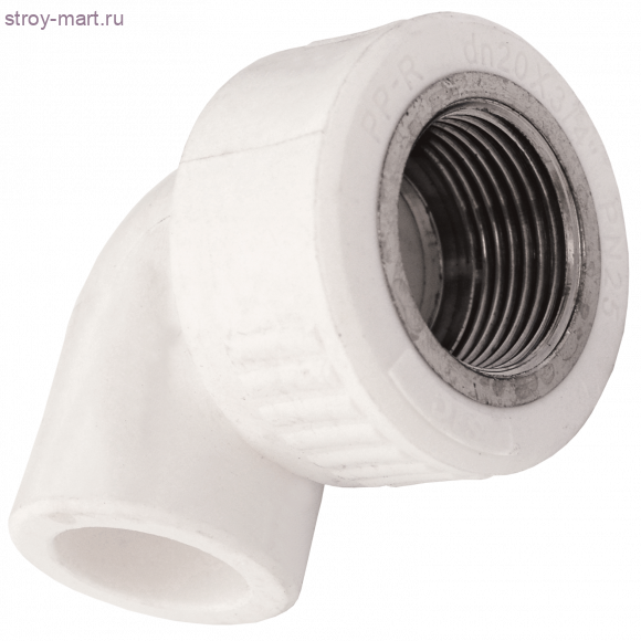 Угольник PP-R комбинированн белый Дн 25x3/4 ВР РосТурПласт 10793 - 4640014211953