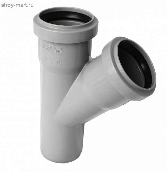 Тройник PP-H серый Дн 110х75х45 б/нап в комплекте Ostendorf 115210 Тройник PP-H серый Дн 110х75х45 б/нап в комплекте Ostendorf 115210