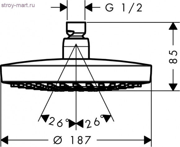Верхний душ Croma Select S 180 2jet Croma Select S 26522400 Верхний душ Croma Select S 180 2jet Croma Select S 26522400
