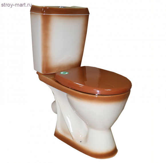 Унитаз-компакт Ресса коричневый декор косой выпуск в комплекте Кировская Керамика - 4606034156957