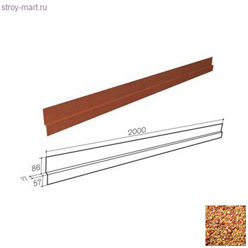 Примыкание к стене Gerard (Rosso 201), L=2м - С-000115658 Примыкание к стене Gerard (Rosso 201), L=2м - С-000115658