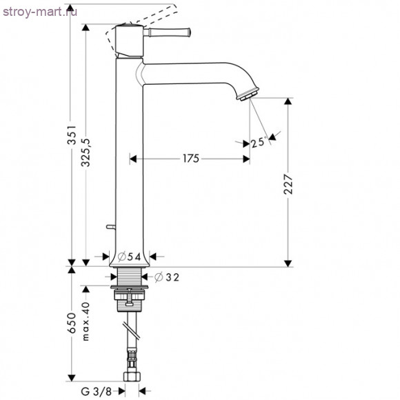 Смеситель для раковины в форме таза, однорычажный Talis Classic 14116000 Смеситель для раковины в форме таза, однорычажный Talis Classic 14116000