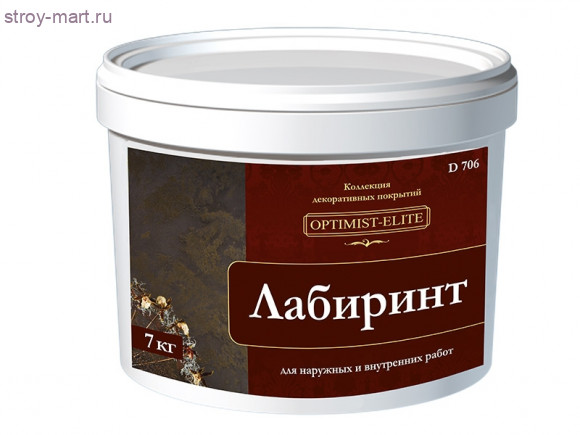 Декоративное покрытие «Лабиринт» для наружных и внутренних работ,мрзт. 7 кг.D706 - С-000036492 Декоративное покрытие «Лабиринт» для наружных и внутренних работ,мрзт. 7 кг.D706 - С-000036492