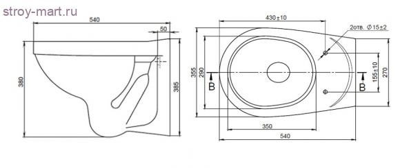 Унитаз подвесной полипропилен Альфа в комплекте сиденье Santeri 1.3255.9.S00.00B.0