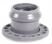 Патрубок раструбный с металлическим фланцем - напорный НПВХ Дн110х100