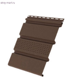 Софит GL Grand Line тройной с центральной перфорацией коричневый (0,303х3м) 0,909 м2 (22 шт./уп.) - С-000085295