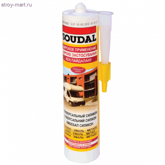 Герметик силиконовый универсальный 300мл бесцветный Soudal - 008-0535 Герметик силиконовый универсальный 300мл бесцветный Soudal - 008-0535