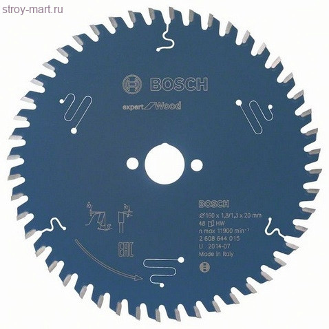 Цирк диск Expert for Wood 160x20x1.8/1.3x48T - 2608644015 Цирк диск Expert for Wood 160x20x1.8/1.3x48T - 2608644015