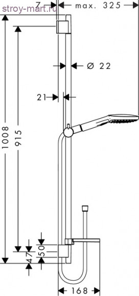 Душевой набор Raindance Select E 120 / Unica'S Puro 0,90 м Raindance Select 26621000