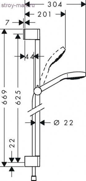 Душевой набор Croma Select E Vario 0.65м Croma Select E 26582400 Душевой набор Croma Select E Vario 0.65м Croma Select E 26582400