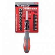 Отвертка реверсивная с набором бит и магнитным держателем,CrV,12 шт., Matrix 11983 - С-000095666 Отвертка реверсивная с набором бит и магнитным держателем,CrV,12 шт., Matrix 11983 - С-000095666