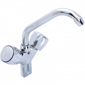 Смеситель для умывальника ЦС 12Мет Глобо хром р/затвор короткий излив Подольск металл/маховик - 026-0899
