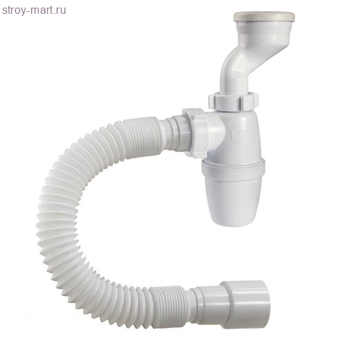 Сифон для писсуара Мини 1 1/4 с манжетами D-40, D-46mm, гибкой трубой 40/50, белый Орио P-31009 Сифон для писсуара Мини 1 1/4 с манжетами D-40, D-46mm, гибкой трубой 40/50, белый Орио P-31009