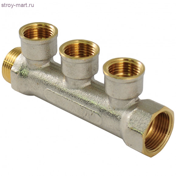 Коллектор латунь никель Ду 3/4х1/2 ВР на 4 выхода Faro STC 5758 - 4606034008492 Коллектор латунь никель Ду 3/4х1/2 ВР на 4 выхода Faro STC 5758 - 4606034008492