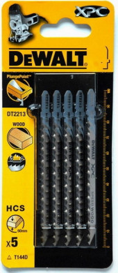 Пилки д\лобзика 5шт,ХРС,HCS,100\75\4.2мм,рез-60мм,быстр,точн\пропил(T144D) - DT 2213 Пилки д\лобзика 5шт,ХРС,HCS,100\75\4.2мм,рез-60мм,быстр,точн\пропил(T144D) - DT 2213