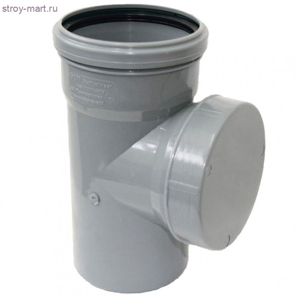 Ревизия PP-H серый Дн 110 б/нап с крышкой в комплекте РосТурПласт 11373 - 4606034124246