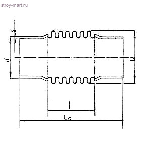 Компенсатор сильфонный осевой сталь нерж HYDRA б/кожуха с гильзой Ду 15 под приварку Danfoss 193B4034