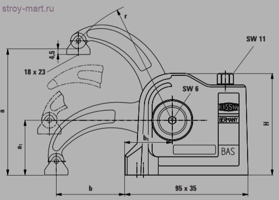 Зажим BAS-CB compact, крепежное отверстие сквозное BESSEY BSP-CB10-6 Зажим BAS-CB compact, крепежное отверстие сквозное BESSEY BSP-CB10-6