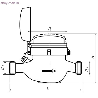 Счётчик х/в и г/в крыльчатый многоструйный ВСКМ 90 Атлант Ду 25 Ру16 150С L=260мм резьба в комплекте ПК Прибор - 030-0262