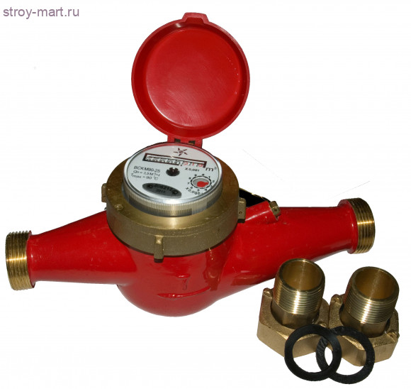 Счётчик х/в и г/в крыльчатый многоструйный ВСКМ 90 Атлант Ду 25 Ру16 150С L=260мм резьба в комплекте ПК Прибор - 030-0262