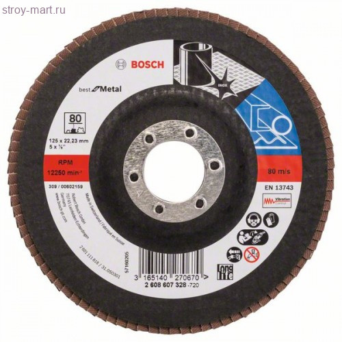 КРУГ ЛЕПЕСТК 125мм K80 Best for Metal - 2608607328