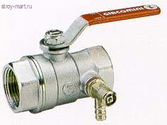 Кран шаровой латунь R250DS Ду 25 ВР/ВР рычаг со спускником Giacomini R250SX005 Кран шаровой латунь R250DS Ду 25 ВР/ВР рычаг со спускником Giacomini R250SX005