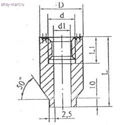Бобышка БП1 для манометра M20х1,5 L=55мм . - 012-0050