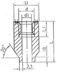 Бобышка БП1 для манометра M20х1,5 L=55мм . - 012-0050