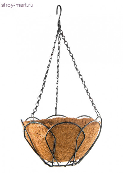 Подвесное кашпо с декором, 25 см, с кокосовой корзиной Palisad - С-000118740 Подвесное кашпо с декором, 25 см, с кокосовой корзиной Palisad - С-000118740
