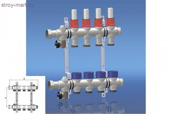 Группа коллекторный сталь Дн 1х3/4-9 ELSEN EMi03.09 Группа коллекторный сталь Дн 1х3/4-9 ELSEN EMi03.09