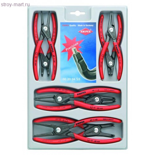 НАБОР ПРЕЦИЗИОННЫХ ЩИПЦОВ ДЛЯ СТОПОРНЫХ КОЛЕЦ 00 20 04 SB - KN-002004SB