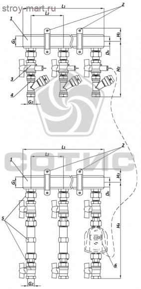 Модуль коллекторный этажного узла учета тепловой энергии с ручной балансировкой МКТ100-2500(3200) РБ СОТИС-Unit - МКТ100-2508-15 РБ (ТА) Модуль коллекторный этажного узла учета тепловой энергии с ручной балансировкой МКТ100-2500(3200) РБ СОТИС-Unit - МКТ100-2508-15 РБ (ТА)