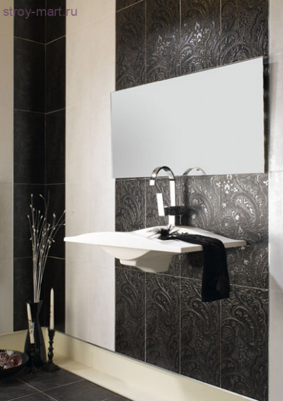 Decor Cachemir Neo черный Декор 25х50 Decor Cachemir Neo черный Декор 25х50