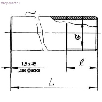Резьба сталь удлиненн Ду 40 L=60мм из труб по ГОСТ 3262-75 КАЗ - 027-1442 Резьба сталь удлиненн Ду 40 L=60мм из труб по ГОСТ 3262-75 КАЗ - 027-1442