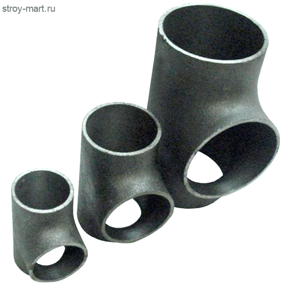 Тройник сталь переходной Дн 76x3,5-45х2,5 (Ду 65х40) под приварку бесшовный ГОСТ 17376-2001 - 027-6247