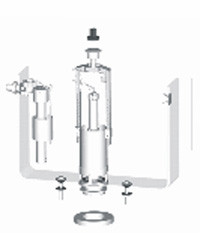 Арматура для бачка белый боковой подвод кнопка универсал набор АНИ Пласт WC8010 - 4607057966592