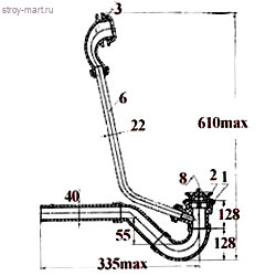 Сифон для ванны пл/сетка с гофрой -4606034002346 Сифон для ванны пл/сетка с гофрой -4606034002346