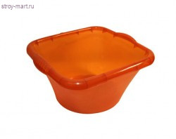 Таз 9 л, пластмассовый, оранжевый, квадратный. Эккопласт 2766 - С-000100796 Таз 9 л, пластмассовый, оранжевый, квадратный. Эккопласт 2766 - С-000100796