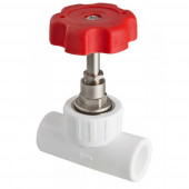 Клапан запорный полипропиленовый - белый запорный PP-R DN20 Клапан запорный полипропиленовый - белый запорный PP-R DN20