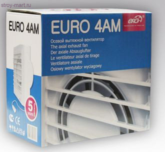 Вентилятор бытовой 100 EURO 4AM - 017-2649 Вентилятор бытовой 100 EURO 4AM - 017-2649