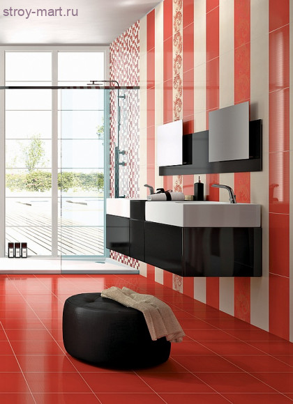 Азур Декор алый 1645-0054 25х45 Азур Декор алый 1645-0054 25х45