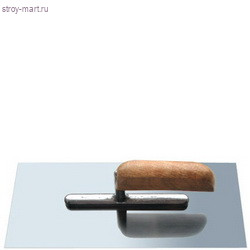 Кельма-гладилка «888» прямая, полир. сталь, дерев. ручка, «Эконом» 130x280мм / 3022216 - С-000075883