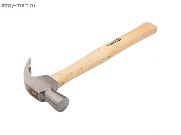 Молоток-гвоздодер, 450 г, боек 27 мм, деревянная рукоятка / SPARTA104205 - С-000119883