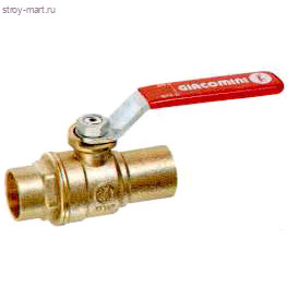 Кран шаровой медь R258D Дн 28 под пайку рычаг Giacomini R258Y006 Кран шаровой медь R258D Дн 28 под пайку рычаг Giacomini R258Y006