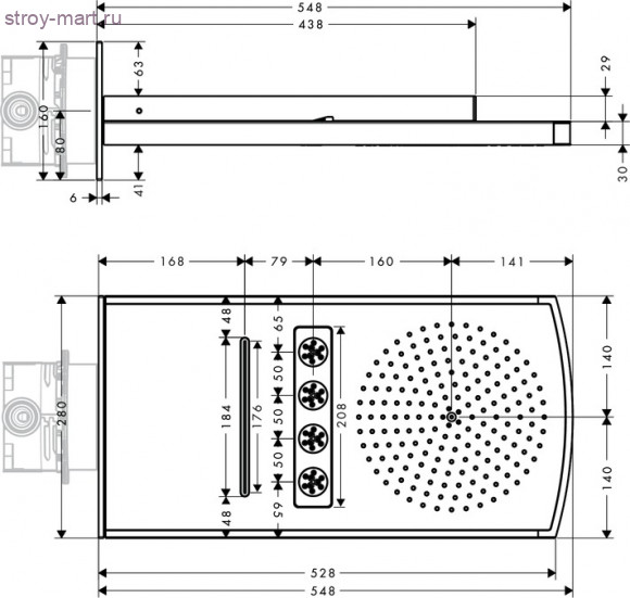 Верхний душ Raindance Rainfall 240 Air 3jet, ?’ Raindance 28411000 Верхний душ Raindance Rainfall 240 Air 3jet, ?’ Raindance 28411000