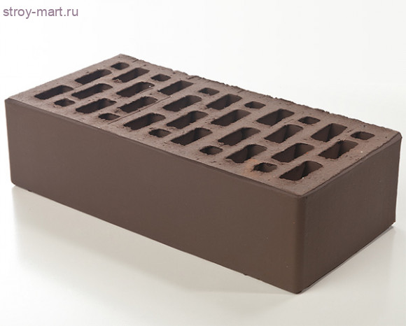 Кирпич лицевой темно-коричнеый гладкий щелевой 1НФ М-150 (480 шт.) Braer - С-000103700