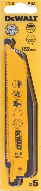 Пилки д\ножовки,5шт,BIM,152\2.5мм,универсальное,д\ак саб пил(S922VF) - DT 2345 Пилки д\ножовки,5шт,BIM,152\2.5мм,универсальное,д\ак саб пил(S922VF) - DT 2345